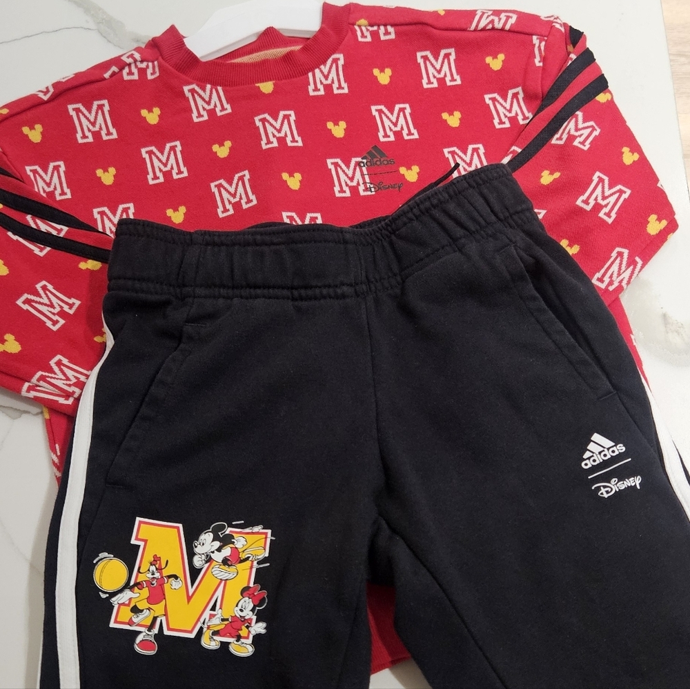 Adidas Kids Red and Black Disney Jogger Set